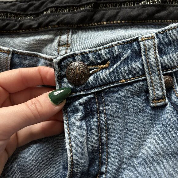 Rerock For Express Jeans Womens 8S Blue Denim Cotton Low Rise Boot Cut VTG Y2K - Picture 9 of 15